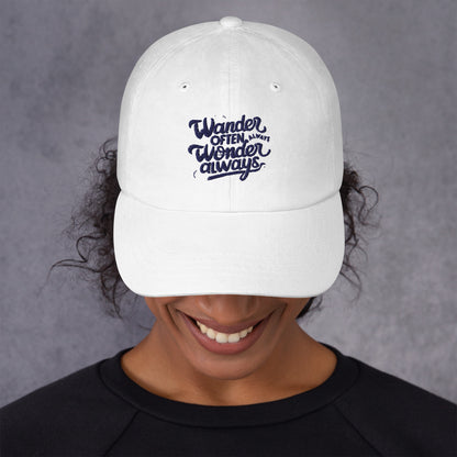 Wander often wonder always Dad hat (Light Variant)