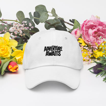 Adventure awaits Dad hat (Light variant)