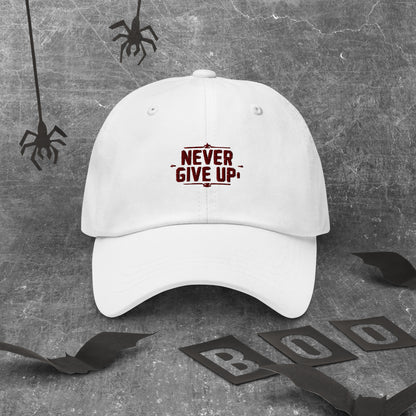 Never give up Dad hat (Light variant)