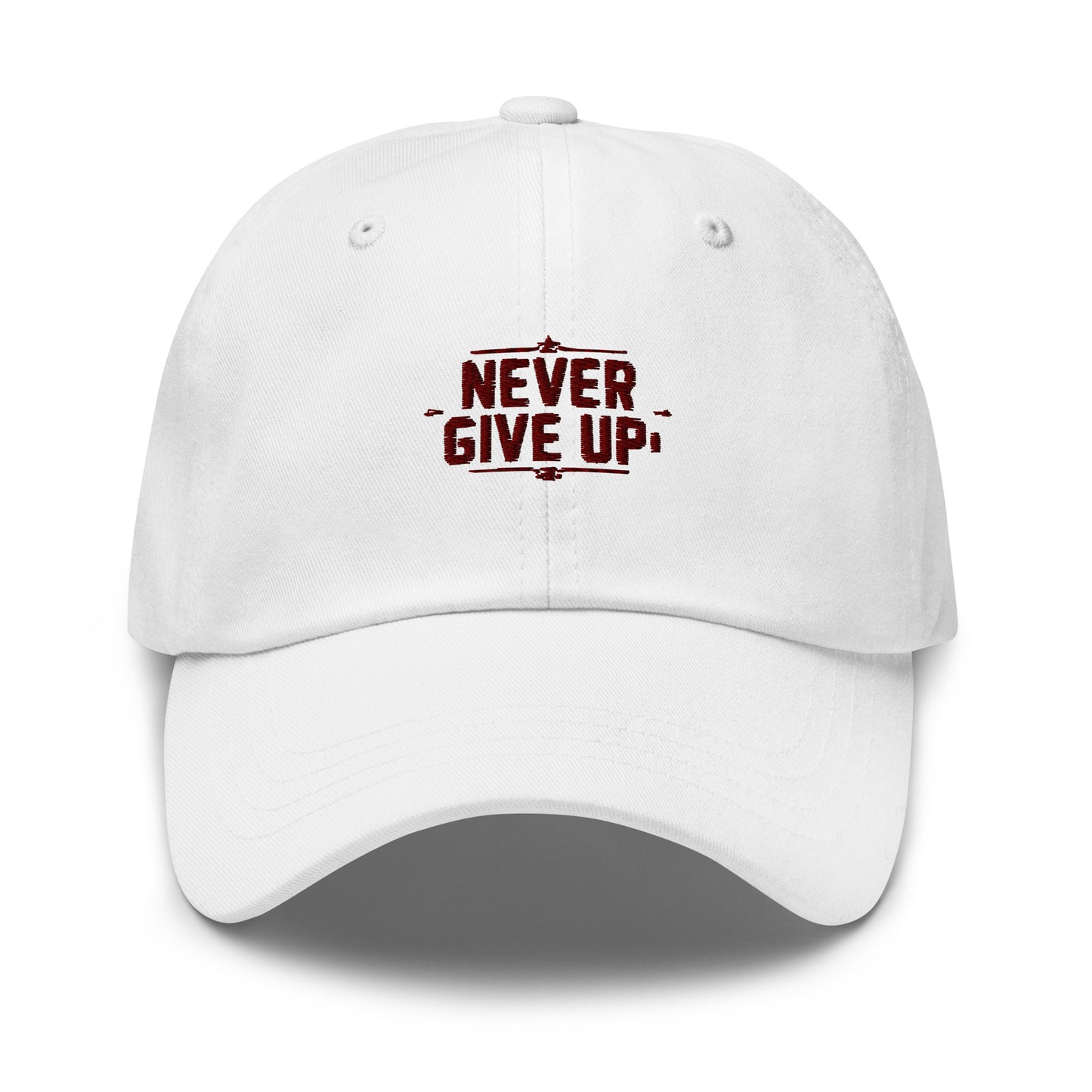 Never give up Dad hat (Light variant)