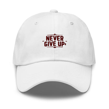 Never give up Dad hat (Light variant)