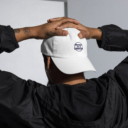 Fitness is a lifestyle Dad hat (Light variant)