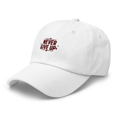 Never give up Dad hat (Light variant)