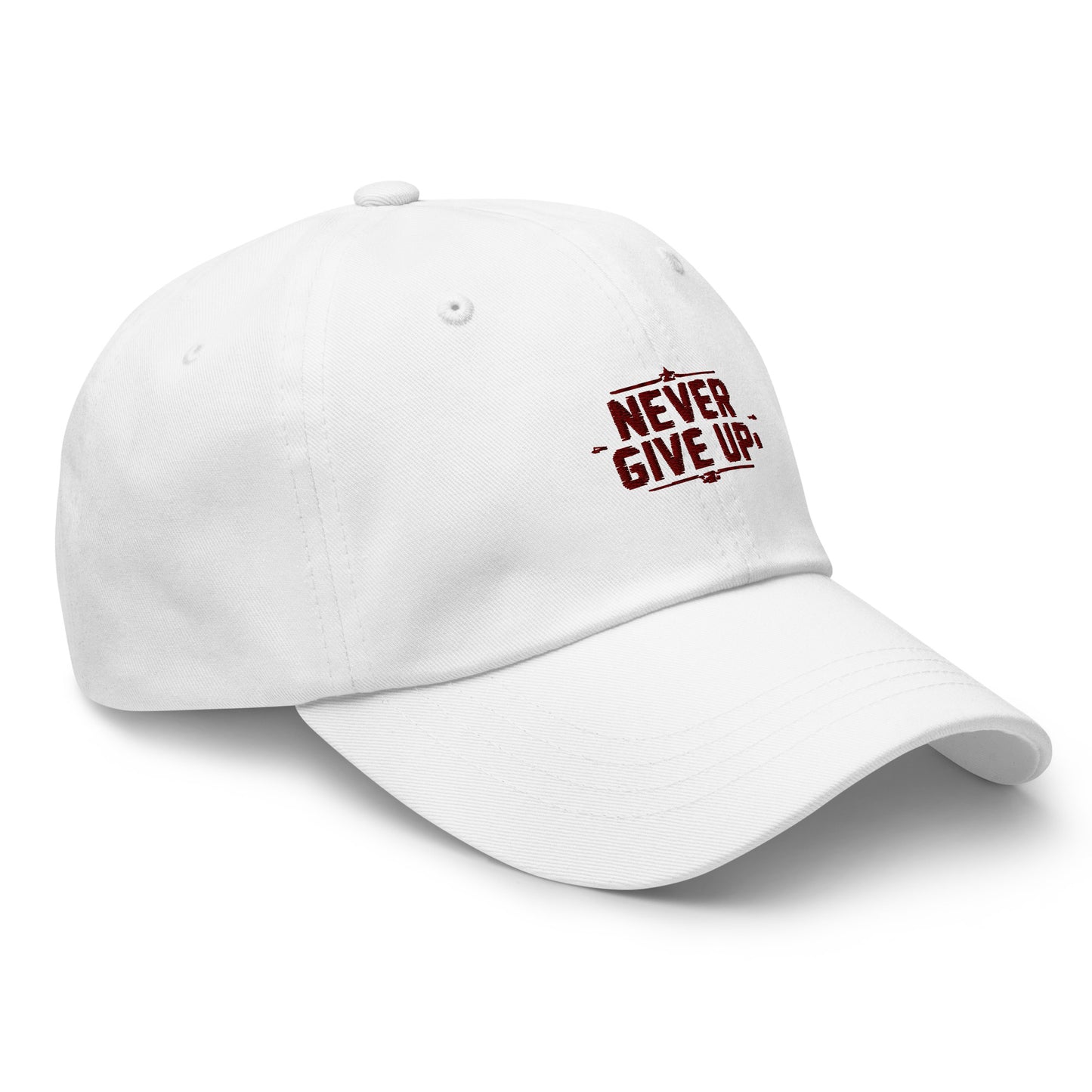 Never give up Dad hat (Light variant)