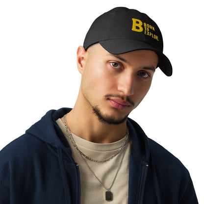 Born to explore Under Armour® dad hat (dark variant)