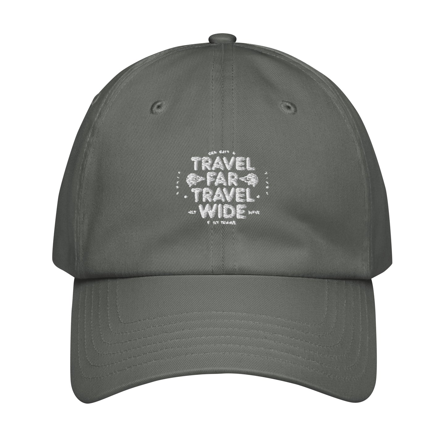 Travel far Travel wide Under Armour® dad hat (Dark variant)