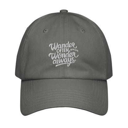 Wander often wonder always Under Armour® dad hat (Dark variant)