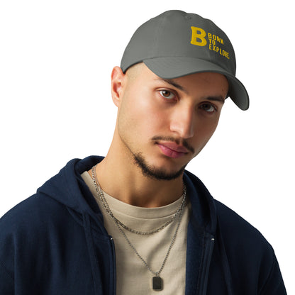 Born to explore Under Armour® dad hat (dark variant)