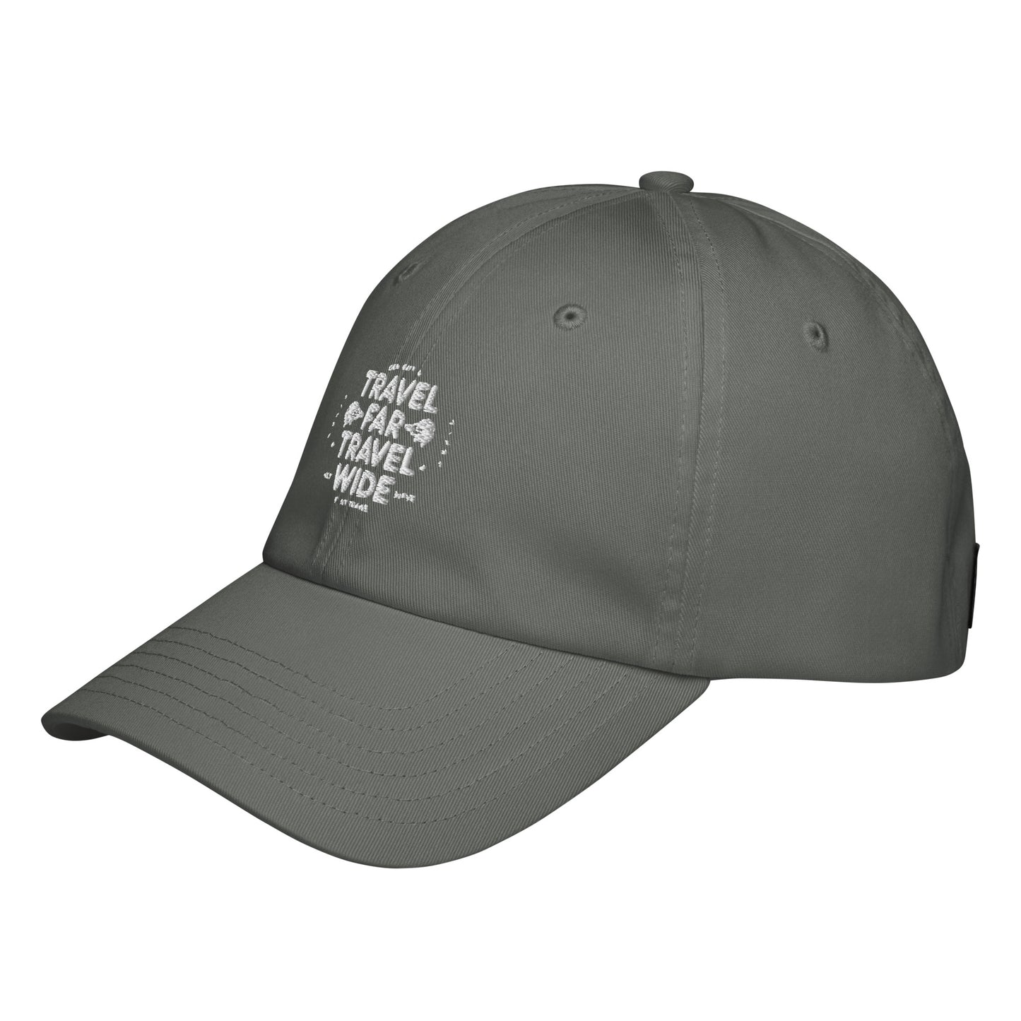 Travel far Travel wide Under Armour® dad hat (Dark variant)