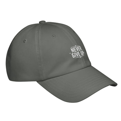 Never give up Under Armour® dad hat (Dark variant)