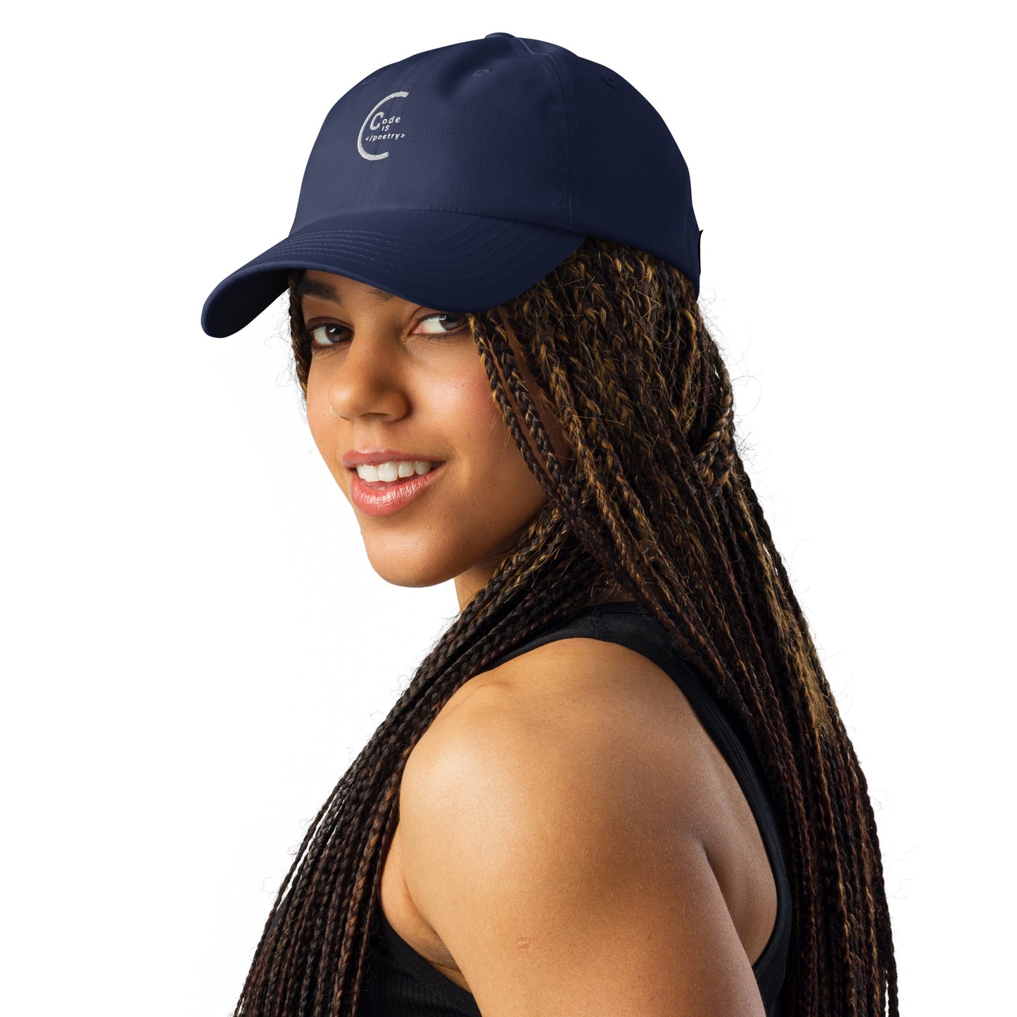 Code is poetry Under Armour® dad hat (Dark Variant)