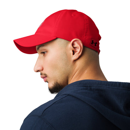 Push yourself Under Armour® dad hat (Dark variant)