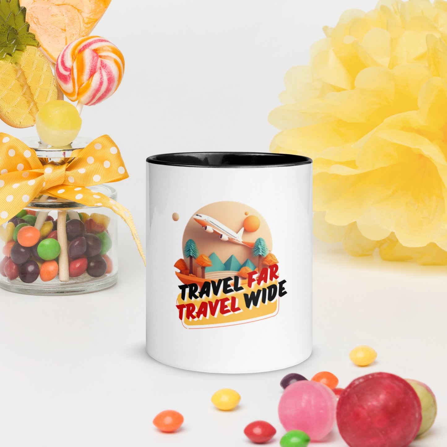 Travel far travel wide Mug with Color Inside