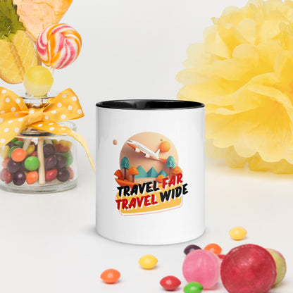 Travel far travel wide Mug with Color Inside