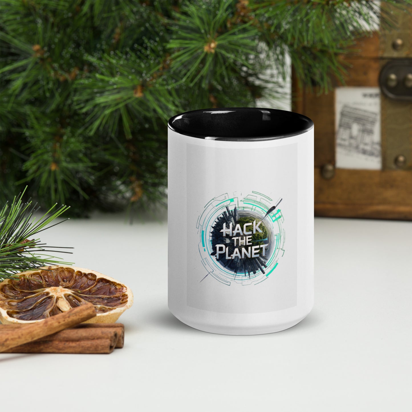 Hack the planet Mug with Color Inside