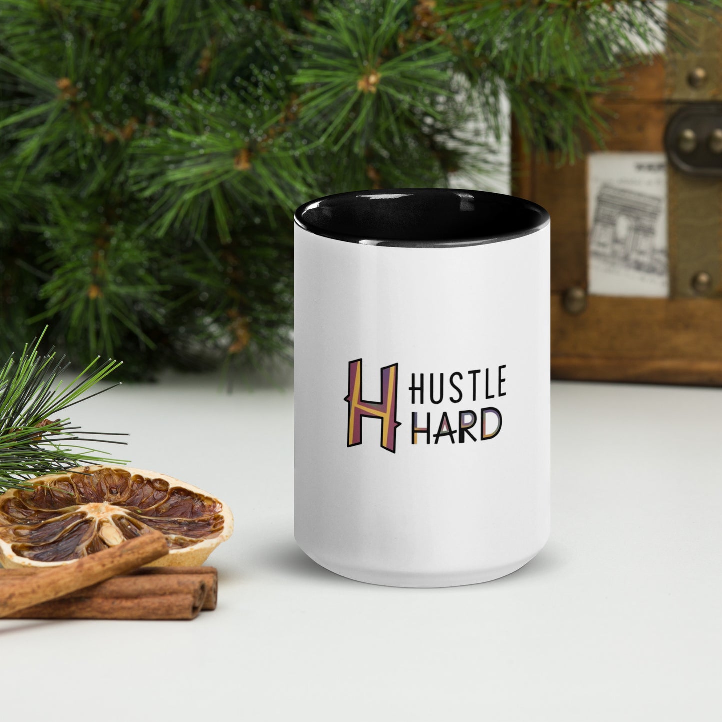 Hustle Hard Mug with Color Inside