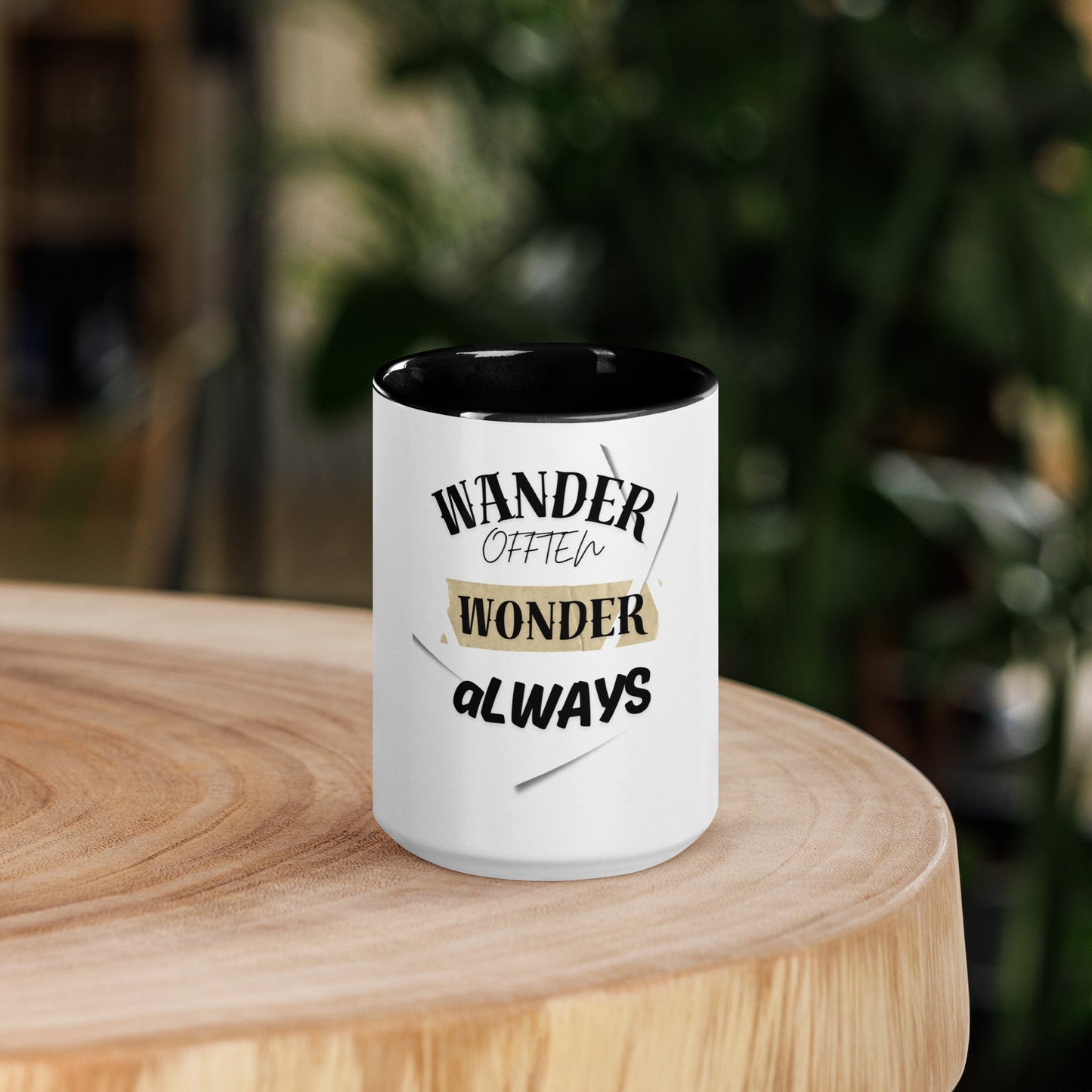 Wander often wonder always Mug with Color Inside