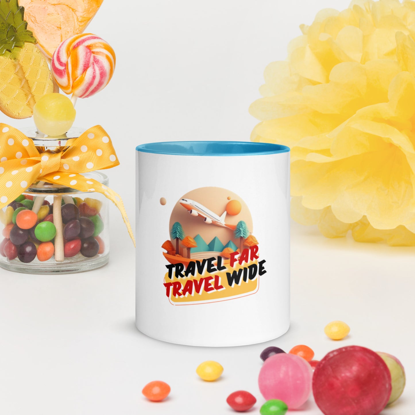 Travel far travel wide Mug with Color Inside