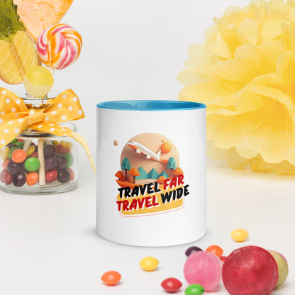 Travel far travel wide Mug with Color Inside