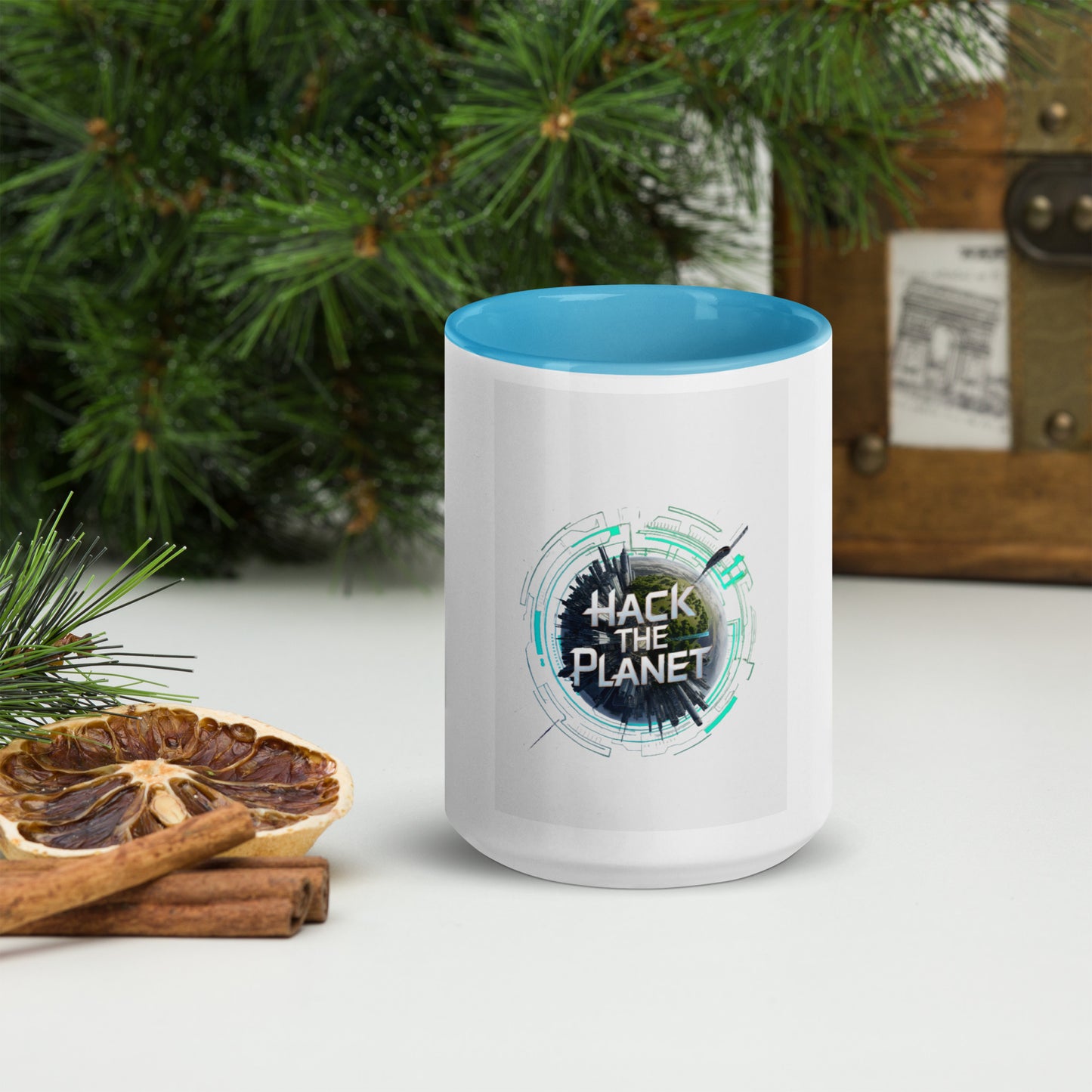 Hack the planet Mug with Color Inside