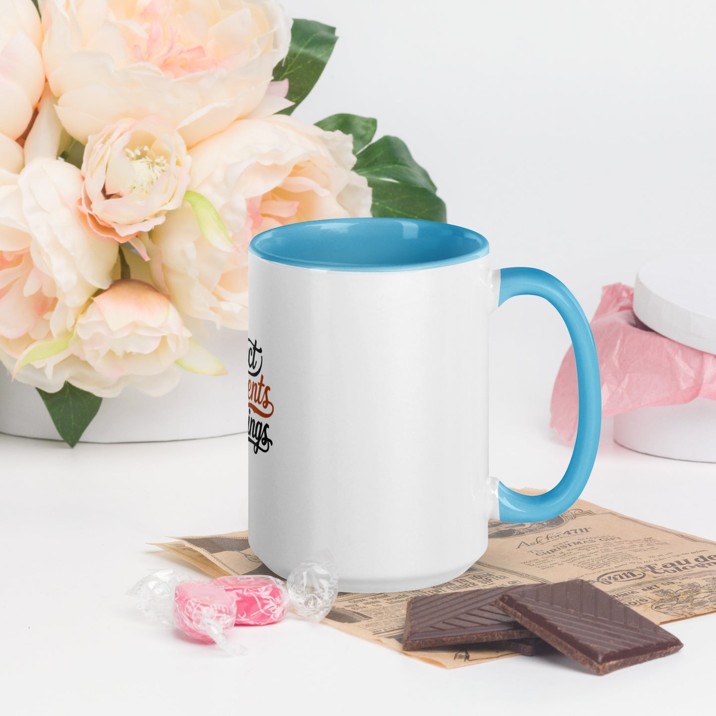 Collect moments not things Mug with Color Inside