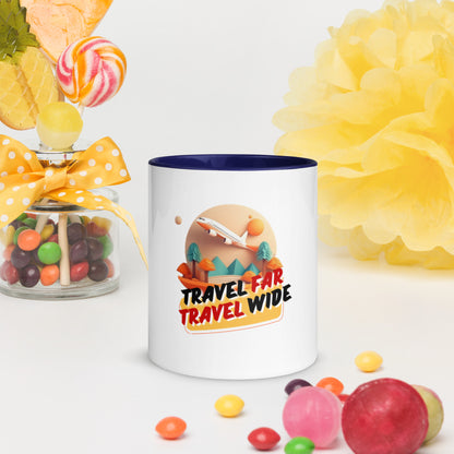 Travel far travel wide Mug with Color Inside