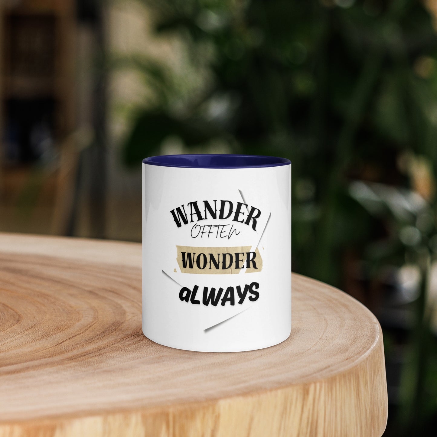 Wander often wonder always Mug with Color Inside