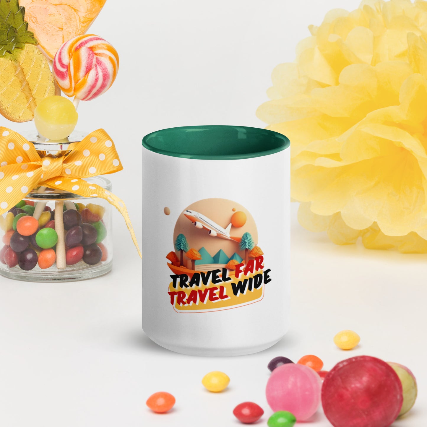 Travel far travel wide Mug with Color Inside