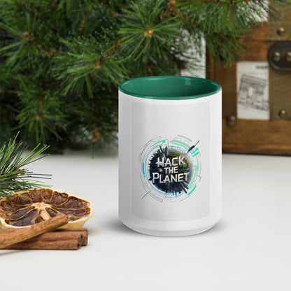 Hack the planet Mug with Color Inside