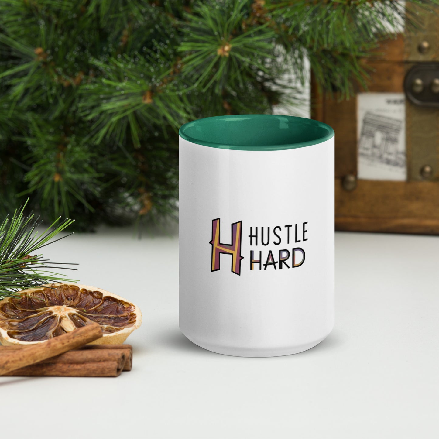 Hustle Hard Mug with Color Inside