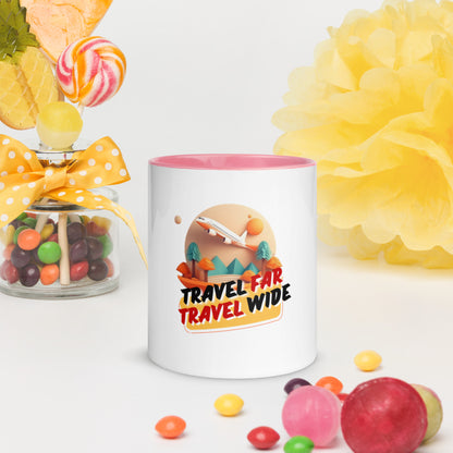 Travel far travel wide Mug with Color Inside