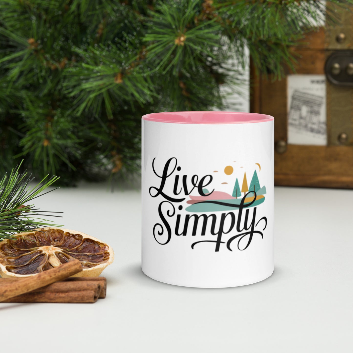 Live Simply Mug with Color Inside